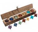 Chakra set met 7 Merkabas in Chakra kleuren 